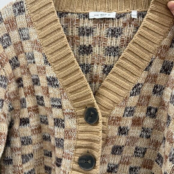 Rebecca Taylor NYC Cropped Checkerboard Cardigan size M - Picture 9 of 11